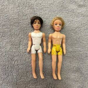 Vintage Rooted Hair Boy Man Guy Polly Pocket Brunette Brown Blonde Lot Of 2 Y2K